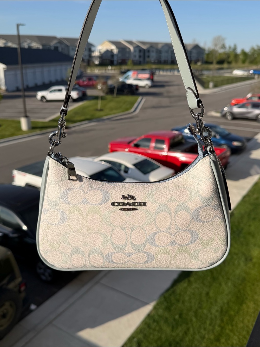 Coach Pastel Signature Shoulder Bag in Mint
